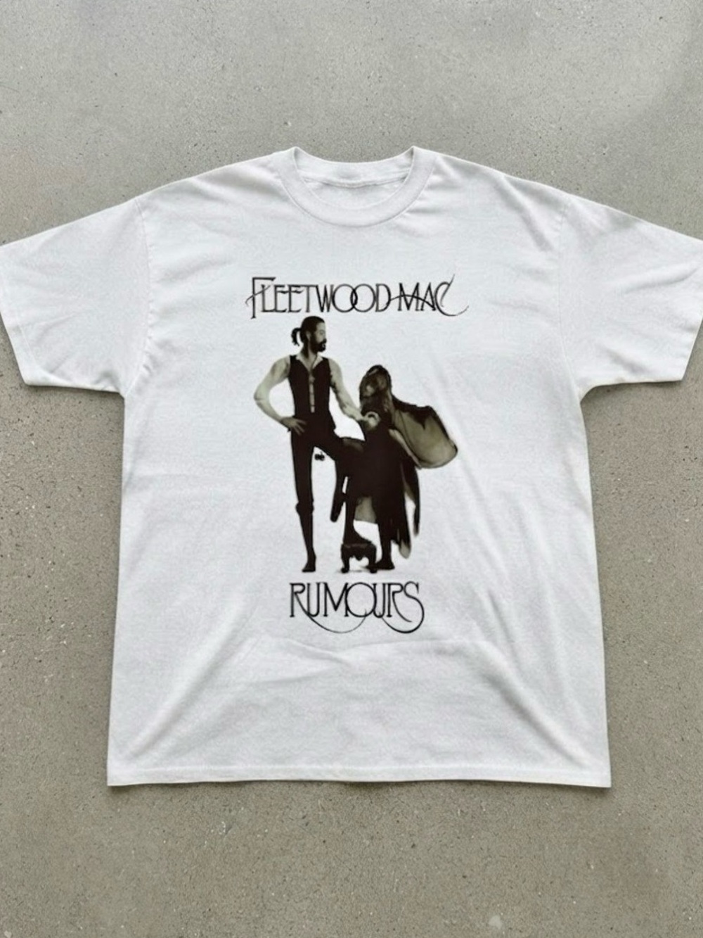 Fleetwood Mac Rumours Graphic Tee White Cotton Gildan T-shirt